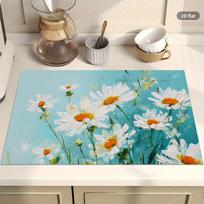 1Pcs Rubber Drying Mat With Suitable For Kitchen Use For Coffee Shop Restaurant Kitchen Carpet Tableware Durable Diatom Mud 30*40cm blue