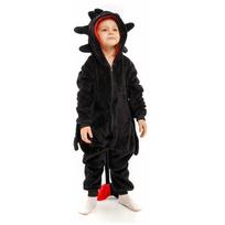 Žieminės flanelinės minkštos šiltos vienaragio kigurumi pižamos su gobtuvu gyvūnų animacinių filmų berniukų pižamos vienaragio pižamos mergaitėms, vaikiški miegui 7T black