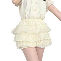 Anti Exposure Safety Pants Sweet Tutu Puffy Skirt Comfortable JK Petticoat  Daily Wear Fluffy Apricot white