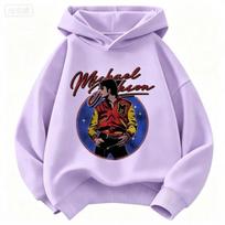 Naujas vaikų gobtuvas Michael Jackson Retro raidės figūros spaudinys Puloveris Vaikams Berniukams Mergaitėms Laisvalaikio Vintage Mados Gobtuvas 100