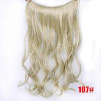 60 cm ilgi banguoti žuvies linija plaukų priauginimai nematoma viela Secret Be spaustukų plaukuose Sintetinis karščiui atsparus pluoštas 60CM beige
