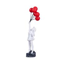 Art Sculpture Resin Crafts Flying Balloon Girl Figurine Love No Odor Banksy Sculpture Balloon Girl Black Bookcase white