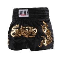 Muay Thai bokso šortai moterims vyrams kovai kikboksui elastingi šortai platus treniruočių juosmuo siuvinėtas raštas bokso šortai L