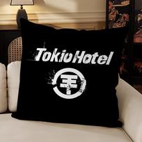 Rock Band Tokio Hotel Tom Kaulitz Pillow Case Sofa Living Room Bedroom Headboard Backrest Cushion Square Cushion Nap Time Peach skin 30*30(CM)-1Pcs