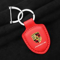New Leather Car Keychain Ring Shield Type Key Ring For Porsche Panamera Cayenne Taycan 911 718 Macan Carrera-GT 928 944 968 944 pdzh65