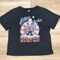 Elton John Rocket Man Piano Rhinestones Vintage Style Graphic T Shirt Womens L XXXL white