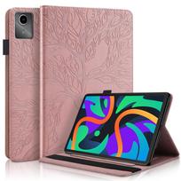 Skirta Lenovo Tab M11 dėklas 11 colių reljefinis medžio odos atverčiamas dangtelis Coque Lenovo M11 Xiaoxin Pad 2024 dėklui Funda Tb330fu For Lenovo Tab M11