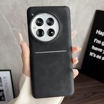 Retro Sheepskin Leather Clip With Card Pocket Case For Oneplus 15 13 13R 12 12R 11R 11 ACE6 ACE5 ACE3 Pro Shockproof Matte Cover For OnePlus 15 gray