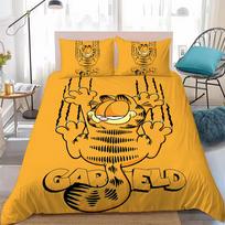Animacinis filmas Garfieldas Filmas Mielas Antklodės Užvalkalų Rinkinys Namų Stiliaus Patalynė Minkštas Skalbiamas Medvilninis Lovos 3 Dalių Rinkinys Studentų Bendrabučio Dovana 135x200cm