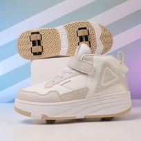 Vaikų keturių ratukų riedučiai Dvigubos eilės riedlentės batai Unisex Vaikų riedučiai Suaugusiųjų riedučių sporto pramogos 37 beige