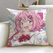Slice Anime Watanare Cushion Cover Soft & Easy-Wash Pillow Case – Versatile For Couch, Bed, Travel And Office Peach skin 18*18(CM)-1Pcs white