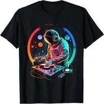 Retro Astronaut DJ, DJing in Space, EDM cool Graphic T-Shirt XXXXXL juoda