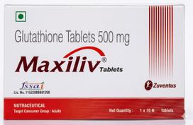 MAXI LIV (Glutathione 500 MG) 10 Tablets strip