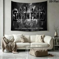 Juostos logotipas Linkin-Park Sieninė gobelenas Estetiškas sienos kabinamas Spausdintas audinio pledas Dekoratyviniai gobelenai miegamajam svetainei namų dekoravimui 130cm x 150cm
