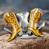 Cross-Border Retro Cowboy Hat High Heel Buckle Fashionable Zinc Alloy Unisex Belt Buckle orange