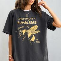 Anatomy Of A Bumblebee Shirt, Vintage Bee Graphic Tee, Funny Insect Anatomy Humor Apparel, Nature Lover Gift For Beekeepers XL black