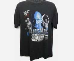 Stone Cold Vintage Steve Austin World Wrestling Black Reprint Unisex T-Shirt M gray