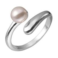 Finger Ring Natural Imitation Pearls Opening Adjustable Finger Band Silver Plated Women Ring Commuting Dating Jewelry Gift sidabras