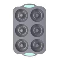 6 lizdų silikoninė vainiko forma Kalėdinė kepimo forma keksiukams, muilui, šokoladui, lanksti DIY amatų ir šventinių skanėstų forma E gray