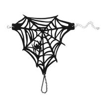 Punk Finger Wrist Chains Rings Bracelets Spiders Web Hand Harness Bracelets 1 juoda