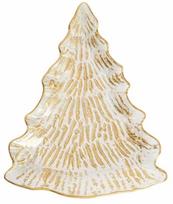 Kalėdinė lėkštė serviravimo Homla EverFrost, 29 cm x 23.5 cm x 2.5 cm, skaidri sp./aukso sp.