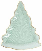 Kalėdinė lėkštė serviravimo Homla EverFrost, 29 cm x 23.5 cm x 2.5 cm, aukso sp./žalia sp.