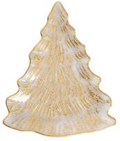 Kalėdinė lėkštė serviravimo Homla EverFrost, 40 cm x 32.5 cm x 2.5 cm, skaidri sp./aukso sp.