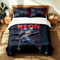 VALORANT (19) 3pc set suitable for master bedrooms soft and comfortable an ideal gift for family and friends Includes one duvet cover and two pillowca 135cmx200cm black