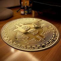 Bitcoin apvalus kilimas neslystantis apskritas plotas didelis namų svetainės grindų kilimėlis miegamojo dekoras kėdės būgninio kilimėlio kėdės durų kilimėlis 60cm black