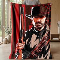 Red Dead Redemption tematikos pledas Minkštas flanelės pledas Pliušinis metamas pledas Jaukus sofos ir lovos pledas namų dekoravimui 150x180cm