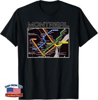 Montreal Transit Metro Art Canadian Heritage Love Canada Map Unisex T-Shirt 3XL gray