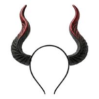 Helovino kostiumo velnio ragų lankelis Cosplay vakarėliams, nuotraukų kabinai, scenos įvaizdžiui ir plastikinio rago vakarėlio detalei black