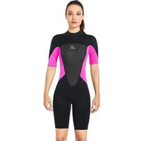 2mm Neoprene Short Sleeve Wetsuit Surfing Diving Swimming UV Protection Thermal Insulation Unisex Adult Plus Size XXXL beige