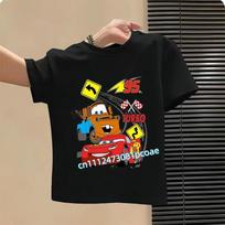 Hot Sale Car Pixar Lightning McQueen Print Cute Kids T-Shirts Girls Clothes Baby Boys Short Sleeve T Shirt Summer Children Tops 150 gray