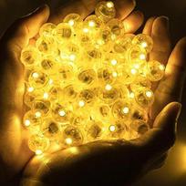 100/10 vnt. Mini LED baliono švieselė Spalvinga mirksinti šviečianti stiklinė kamuolinė lempa Žibinto šviesa Kalėdų Vestuvių Šventės Dekoracijos Diameter 1.7cm&20PCS geltona