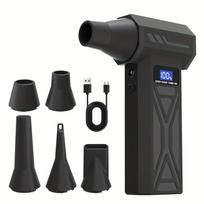 130000RPM Violent Turbo fan, Intelligent Display Screen with 4-speed Adjustable, Includes 5 Nozzles, High-capacity Battery juoda