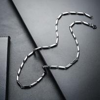 Titanium Steel Bamboo Diamond Necklace Male Trend Versatile Collarbone Chain Female Simple Personality 60cm gray