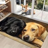 Cute Dog Labrador Doormat, Non-Slip Washable Mat for Doorway Living Room Bedroom Kitchen Hallway 40X60CM white
