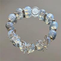 Niche Design Handmade Butterfly Beaded Bracelet Fairy Style For Women Students 1 item gray