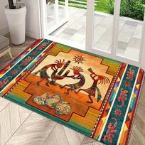 Aztec Navajo Southwest Welcome Entrance Doormat Decor Kitchen Corridor Balcony Rugs Bedroom Beside Foot Mat Bath Carpet 40X60CM orange