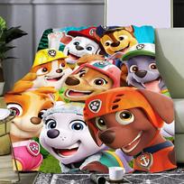 Mielas animacinis šuo Patrulė spausdintas pledas Pikniko pledai Šiltas pledas Minkštas ir patogus pledas Namams Kelionėms Gimtadienio dovana 30x40in black