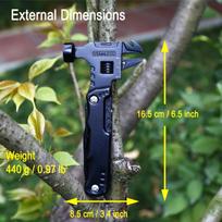 1Pc All-in-One Multi-Tool Hammer Adjustable Wrench & Pry Bar High-Hardness for Car Repair Outdoor Construction Woodworking Beige gray