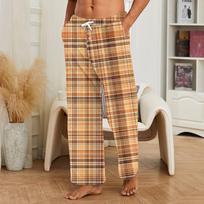Men's Casual Printed Sleep Pants for Warm Loungewear at Home M ruda