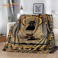 Sakyamuni Buddha Buddhism Faith Religion Soft Plush BlanketFlannel Blanket Throw Blanket for Living Room Bedroom Bed Sofa Pray 75x100cm (30x40inch) gray