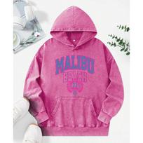 Retro Malibu Beach Art Letter Prints Female Hoody Fashion Hoodie Creativity Oversize Clothes Cotton Autumn Hoodies XL pink