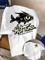 Men's Casual Printed T-Shirt -  Australian Surf Culture & Vintage Cartoon Style Hot Tuna  Graphic De XL black