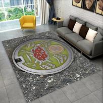 3D Menas Liuko Dangtis Miesto Plotas Kilimas, Kilimas Namų Svetainei Miegamajam Sofai Durų Kilimėlis Virtuvės Dekoras, Vaikams Neslystantis Grindų Kilimėlis HD 40x60cm(15x23in) gray