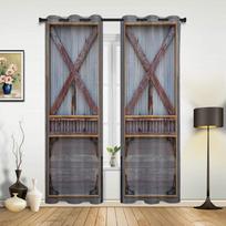Medinės durys Retro užuolaidos miegamajam svetainei užuolaidos virtuvei vaikų kambariui lango užuolaida modernus namų dekoras 135W x 60H(cm) x1 gray