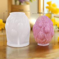 Tulip Scented Candle Silicone Mold Rose Diy Easter Decoration Candle Mould Flower Plaster Epoxy Resin Molds Candle Making Kit pink