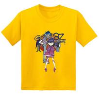 Hot-selling Gorillaz rock band printed summer fashionable pure   short-sleeved T-shirt for boys and girls 110 gray
